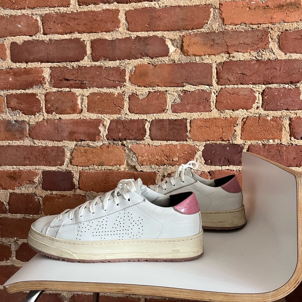 P448 White and Pink Sneakers